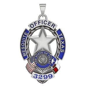 Personalized Mesquite Texas Police Badge with Your Rank  Dept  and Number