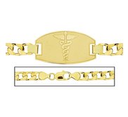 Solid 14K Yellow Gold Men s Curb Link Medical ID Bracelet
