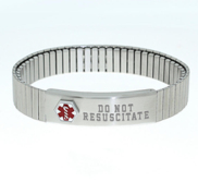 Stainless Steel Men s Do Not Resuscitate Expansion Bracelet