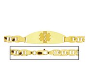 Solid 14K Yellow Gold Men s Anchor Link Medical ID Bracelet
