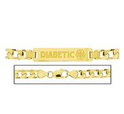 Solid 14K Yellow Gold Men s Curb Link Medical Diabetic ID Bracelet