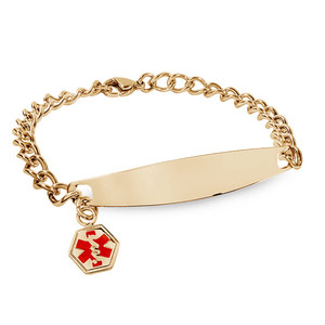 Gold Plated Stainless Steel Women s Medical ID Bracelet