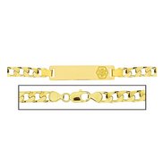 Solid 14K Yellow Gold Women s Curb Link Medical ID Bracelet