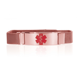 Children s Stainless Steel Medical ID Magnetic Clasp Mesh Bracelet