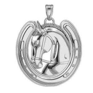 Ravel RaceHorse   Horseshoe Horse Pendant or Charm