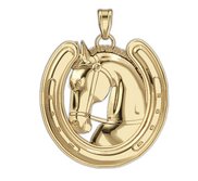 Ravel RaceHorse   Horseshoe Horse Pendant or Charm
