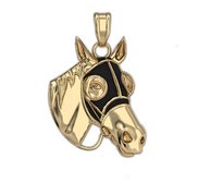 RaceHorse with Blinder Mask Horse Pendant w  Color of Your Choice