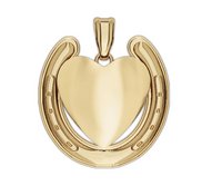 Engravable Horseshoe Heart Charm or Medal