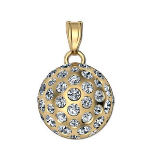 Golf Ball Sphere Medal with Studded Diamonds