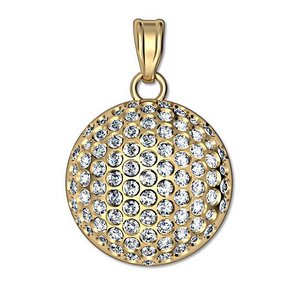 Engravable Diamond Studded Golf Ball Disc Medal