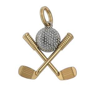 Engravable Two Tone Golf Ball with Clubs Pendant