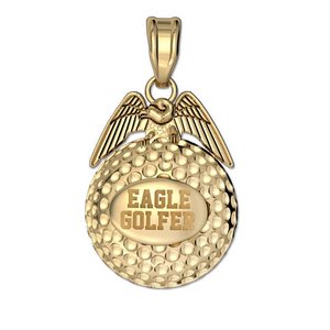 Engravable Golf Eagle Golf Jewelry Charm or Pendant