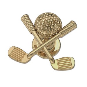 Golf Ball with Crossed Clubs Tie Tac Golf Jewelry