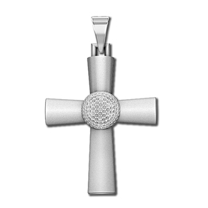 Sterling Silver High Polished Golf Ball Cross
