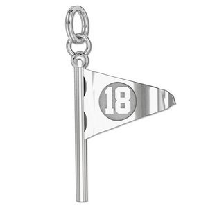 18th Hole Flag Golf Jewelry Charm or Pendant