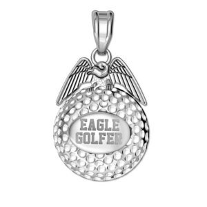 Engravable Golf Eagle Golf Jewelry Charm or Pendant