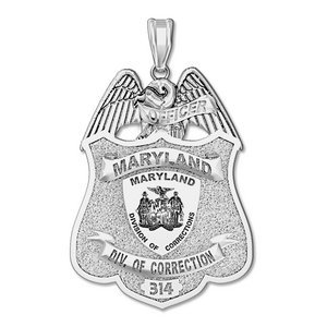 Personalized Maryland Corrections Officer Police Badge with Badge Number