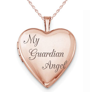 Rose Gold Plated  My Guardian Angel  Heart Photo Locket