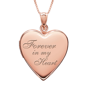Sterling Silver Rose Gold Plated  Forever In My Heart  Heart Locket