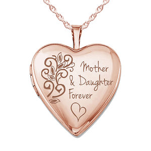 Rose Gold Plated Mother   Daughter Forever Heart Photo Locket
