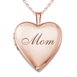 Rose Gold Plated Mom Heart Photo Locket