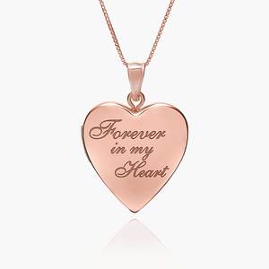 Sterling Silver Rose Gold Plated  Forever In My Heart  Heart Locket