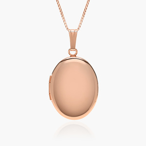 14k Rose Gold Classic Oval Photo Locket