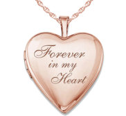 Sterling Silver Rose Gold Plated  Forever In My Heart  Heart Locket