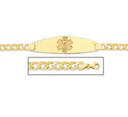 14K Gold Medical ID Bracelet w  Curb Chain