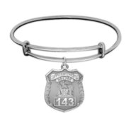 Police Mom Personalized Police Badge with Officer s Name   Number Expandable Bracelet
