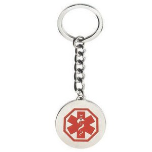 Stainless Steel Round Medical ID Keychain