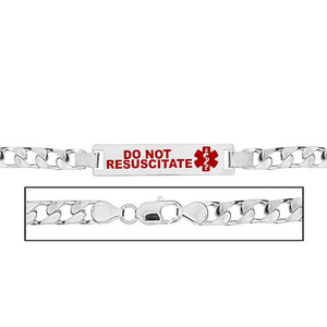 Men s Do Not Resuscitate Curb Link Medical ID Bracelet