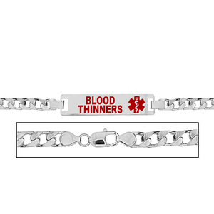 Women s Blood Thinners Curb Link  Medical ID Bracelet