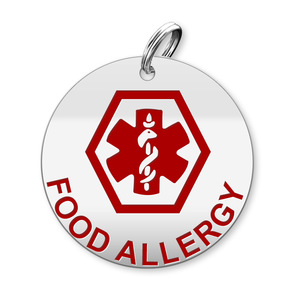 Medical Round Food Allergy Charm or Pendant
