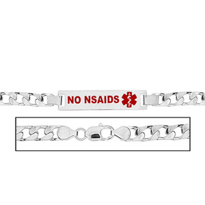 Men s No Nsaids Curb Link Medical ID Bracelet
