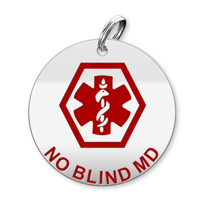 Medical Round No Blind Md Charm or Pendant