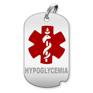 Dog Tag Hypoglycemia Charm or Pendant