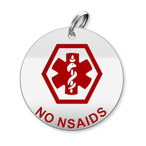 Medical Round No Nsaids Charm or Pendant