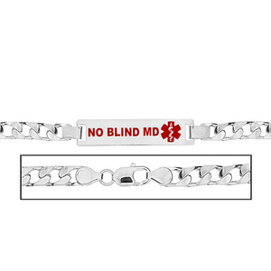 Men s No Blind Md Curb Link Medical ID Bracelet