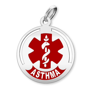 Round Asthma Charm or Pendant