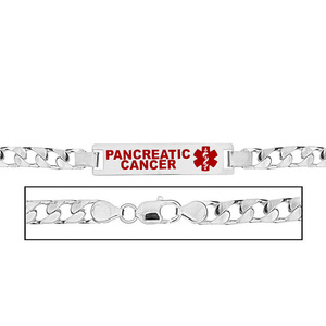 Men s Pancreatic Cancer Curb Link Medical ID Bracelet
