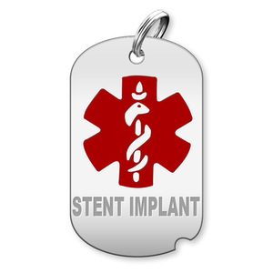 Dog Tag Stent Implant Charm or Pendant