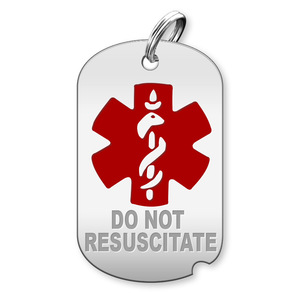 Dog Tag Do Not Resuscitate Charm or Pendant