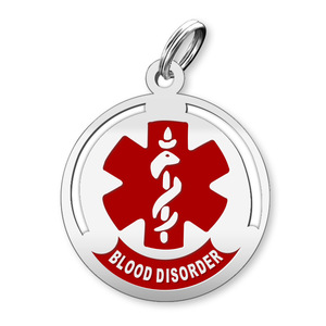 Round Blood Disorder Charm or Pendant