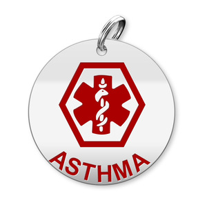 Medical Round Asthma Charm or Pendant