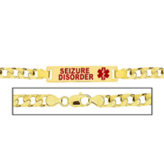 Men s Seizure Disorder Curb Link Medical ID Bracelet