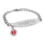 Stainless Steel Women s Diabetes Medical ID Bracelet