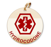 Medical Round Hydrocodone Charm or Pendant