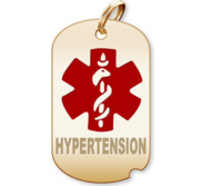 Dog Tag Hypertension Charm or Pendant