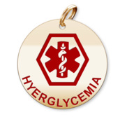 Medical Round Hyerglycemia Charm or Pendant